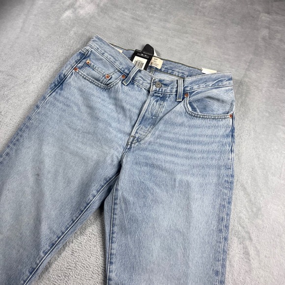 Levis 501 90s Jeans Womens 27x30 Light Wash Blue Straight Leg Denim A19590011 - Picture 2 of 12